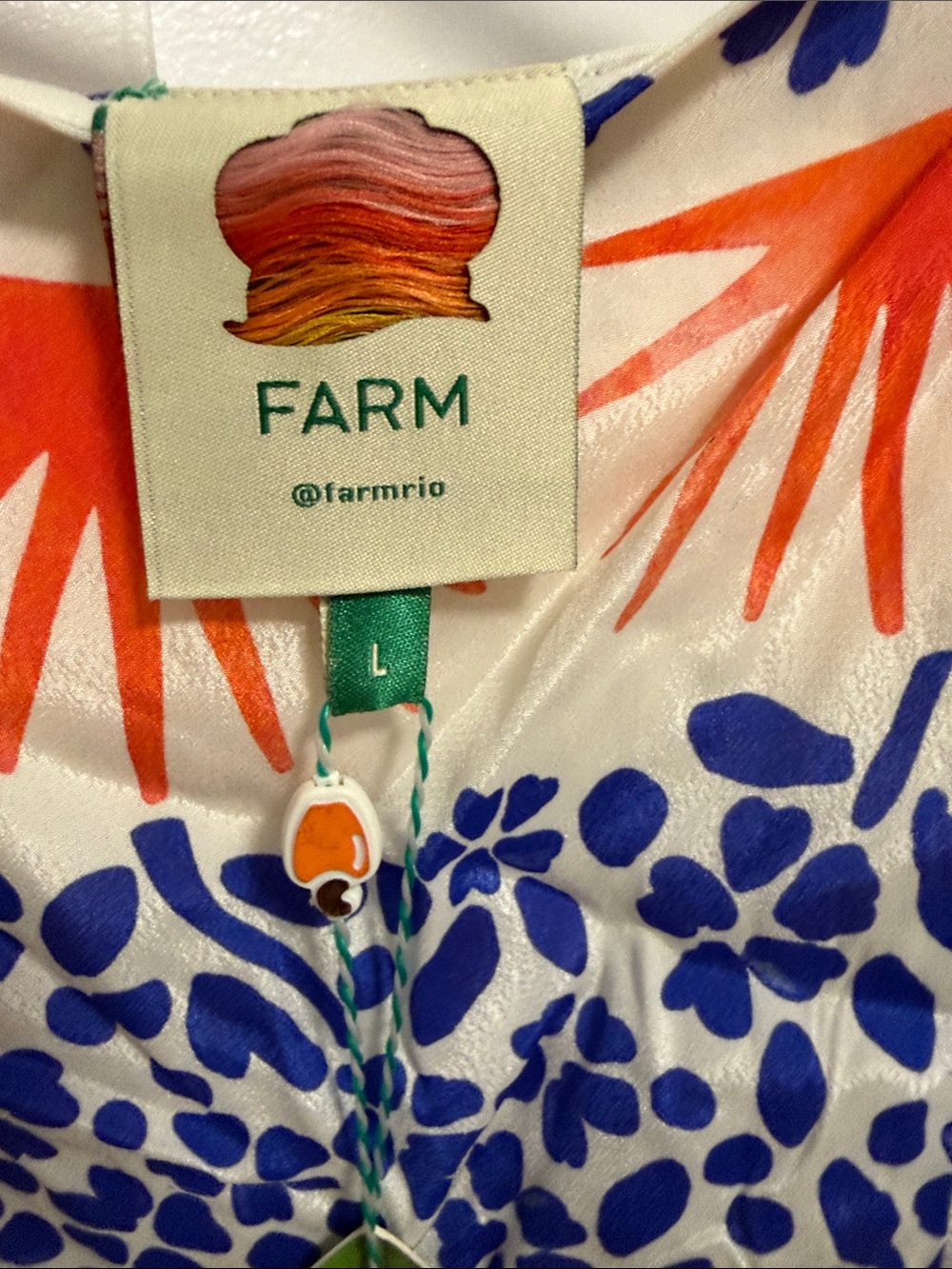 NWT Farm Rio Blue & Orange Printed Women's Dress - Picture 4 of 9